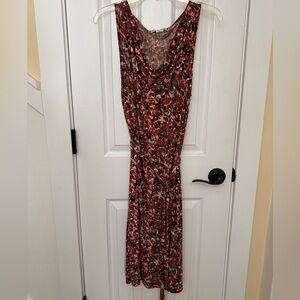 Liz Claiborne Orange Floral Cowl Neck Maxi Dress